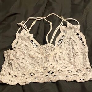 Free People White Lace Bandeau with Strappy Detail